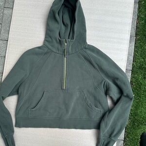 Lululemon Scuba Oversized Half Zip Hoodie Sweater Gold, Dark Forest, M/L